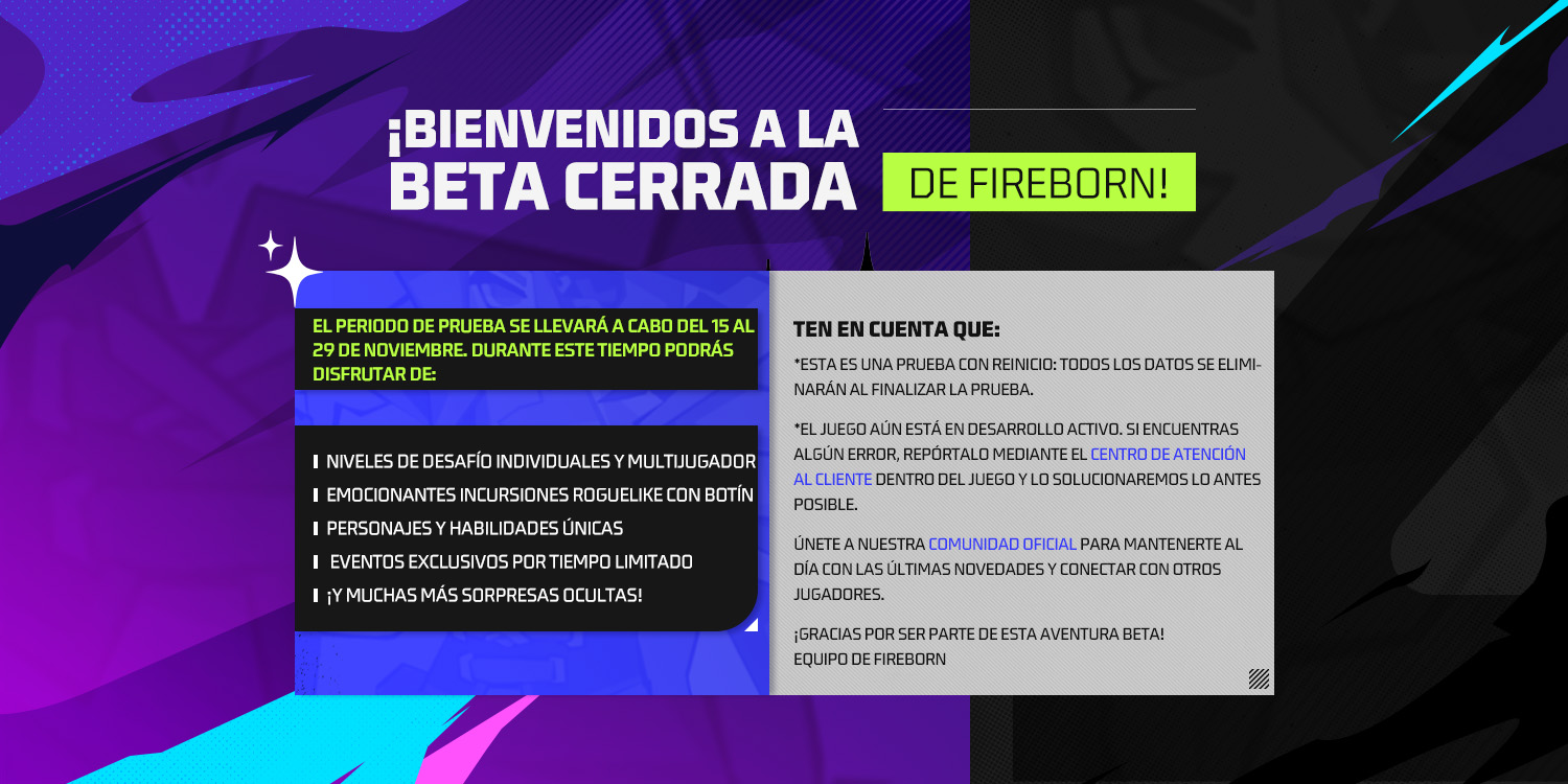 ¡Bienvenidos a la Beta Cerrada de Fireborn!