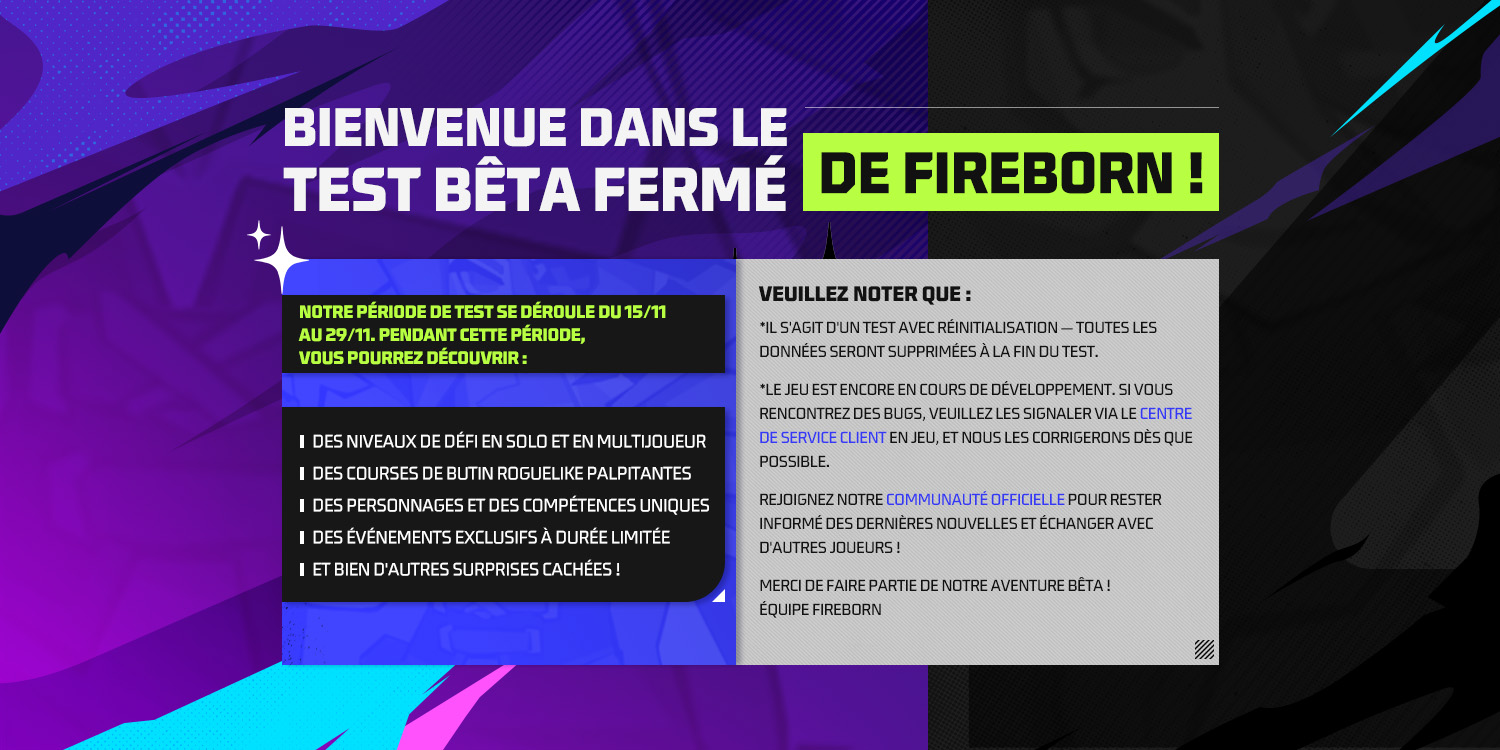 Bienvenue dans le test bêta fermé de Fireborn !